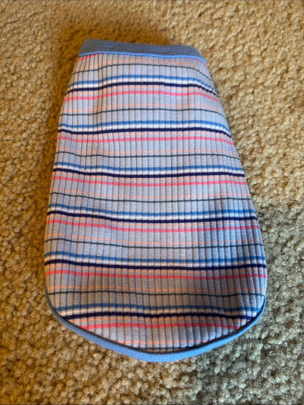 Dog Striped Ribbed tank top- Blue and Pink
